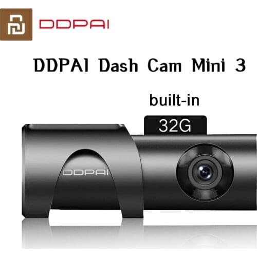 Xiaomi DDPAI Dash Cam Mini 3 1600P HD 2K Car Camera 32GB Android Wifi 24H Parking Monitor Auto Drive Vehicle Video Recroder