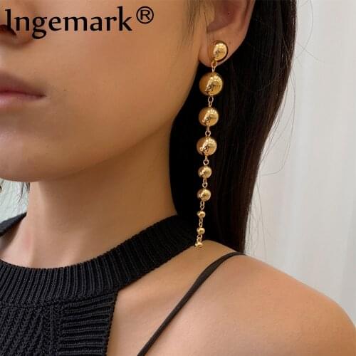 Vintage Punk Unusual Ball Long Hanging Earrings Fashion Dress Classic Acrylic Tassel Pendant Dangle Drop Earring Women Jewelry