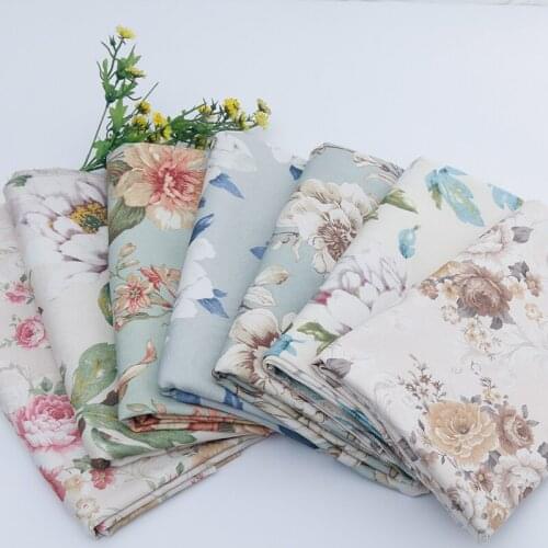 High-end Thick American Pastoral Small Floral Stripes Fabrics Canvas Printing Sofas Fabrics Tablecloths Pillows Cushions Fabrics