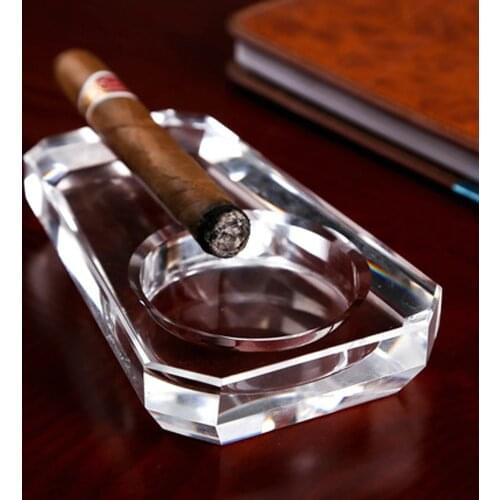 WSHYUFEI Rectangle Crystal Ashtray Made Of K9 Material Clear Fashional Sigar Case Ca006