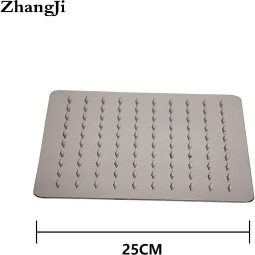 ZhangJi Bathroom Wall Mount Big Panel Rainfall Showerhead 10 Inch Stainless Steel Square Shower Simple 25cm Waterfall Top Shower
