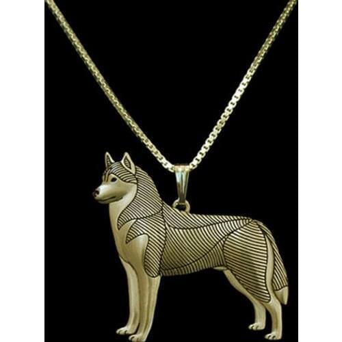 Gold Silver ColorSiberian Husky legend Pendant Necklace Hunger Games Necklace Women Best Friend Choker