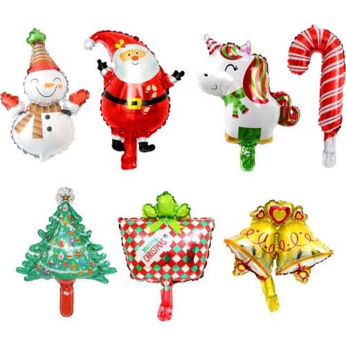 10pcs Mini Aluminum Foil Christmas Aluminum Foil Balloon Xmas Party Decor Props Party Supplies Favor Gift Supplies