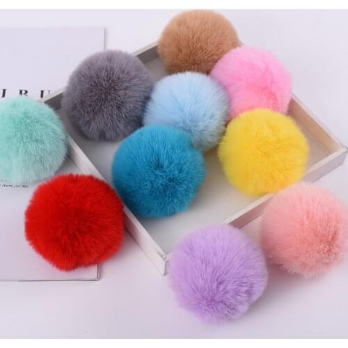 2pcs 8cm Fluffy Plush Balls Soft Pompones Fur Pompom DIY Kids Toys Wedding Decor Pom Poms Felt Ball Sewing Craft Supplies Gifts