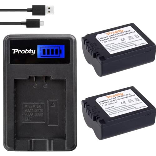 Probty 2pcs CGA-S006 BMA7 CGAS006 Replaceable Battery + LCD Charger for Panasonic DMC FZ7 FZ8 FZ18 FZ28 FZ30 FZ35 FZ38 FZ50
