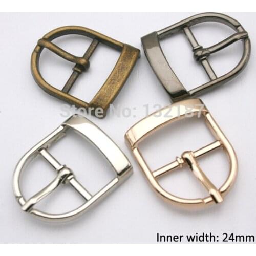 20pcs/lot DIY 24mm metal shoe buckle belt pin buckle bag garment buckle silver/black/bronze/gold free shipping BK-003