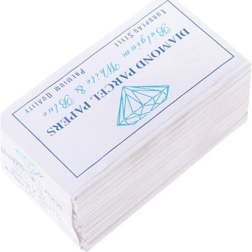 25 Pieces Diamond Parcel Papers Blue and White 80 x 45mm Jewelry Supplies