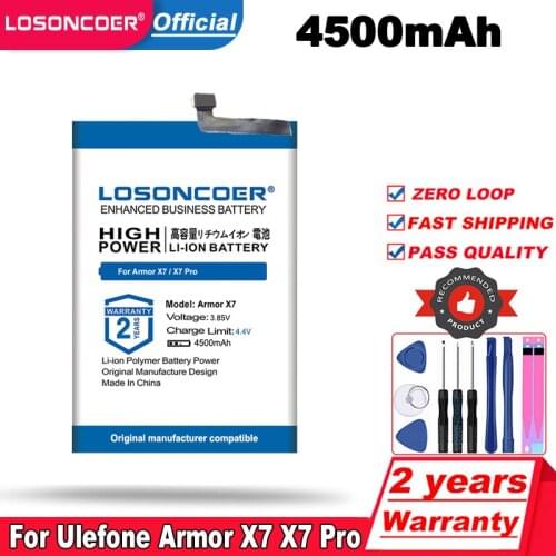 LOSONCOER Top Brand 100% New 4500mAh Battery for Ulefone armor X7 Battery for Ulefone armor X7 pro Battery