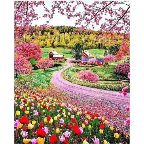Diamond Paintings for Kids Kit Diamond Painting Countryside Paint By Numbers Full Drill Diamond Art for Adults Flowers