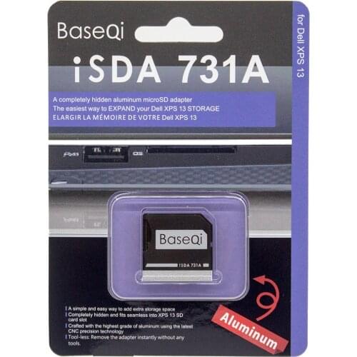 BaseQi Aluminum Stealth drive Micro SD/TF Card Adapter SD Card Reader For Dell XPS 13-inch
