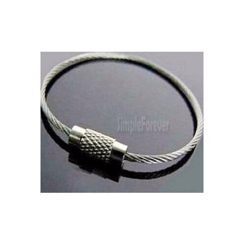 Free Shipping 2000pcs/lot Top Quality Stainless Steel Wire Keychain Cable Key Ring for Outdoor Hiking