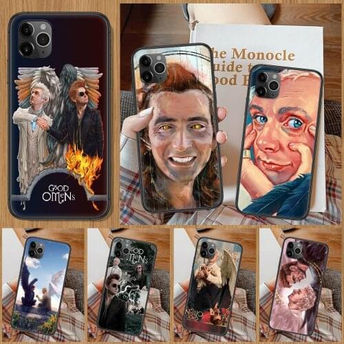 Good omens Phone Case For iphone 5 5S SE 2 6 6S 7 8 11 12 Mini Plus X XS XR Pro Max black luxury shell tpu bumper pretty funda