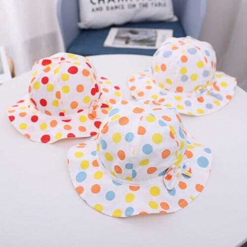Childrens Hat 2021 Spring and Summer New Colorful Fresh Girl Bucket Hat Big Brim Babys Sun Hat