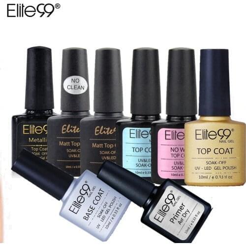 Elite99 10ml Long Lasing Primer Metallic Top Coat Base Top Coat Shiny Gel Polish Soak Off No Wipe Matte Top Coat Primer Lacquer