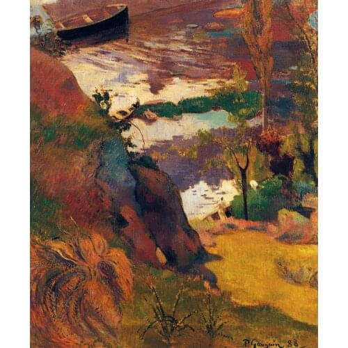 Fishermen and Bathers on the Aven by Paul Gauguin oil Painting Canvas High quality hand painted Landscape Art Reproduction