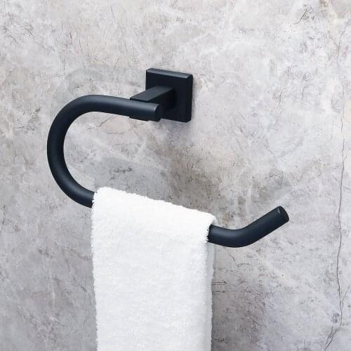 Bathroom Towel Ring/Bar Toilet Paper Holder Towel Holder Wall Mount,SUS 304 Stainless Steel Polished Chrome,Black Brushed