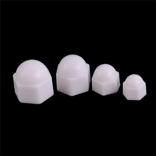 10pcs White Dome Bolt Nut Protection Caps Cover Hex Hexagon Nuts Cap Nuts Protection Cover Nuts M6 M8 M10 M12