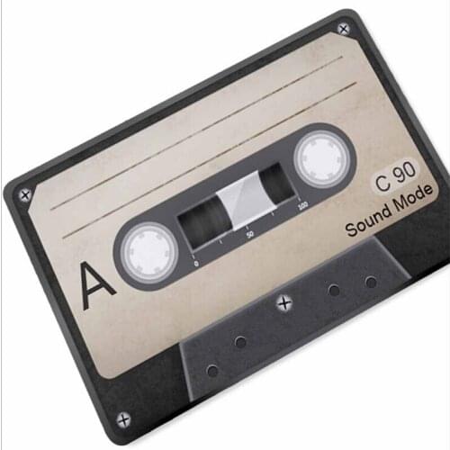 Retro Style Carpet Creative Cassette Tape Print Mats Carpets For Living Room Bedroom Pa Rugs Bathroom Non-skid Study Decoration