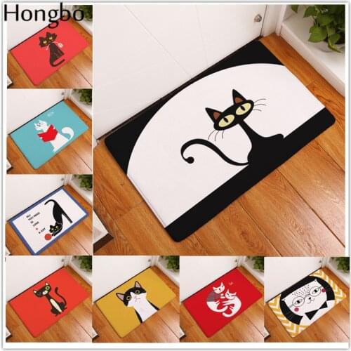 Hongbo Entrance Door Mat Cartoon Cute Cat Kitchen Rugs Bedroom Carpets Decorative Stair Mats Home Decor Crafts felpudo deurmat