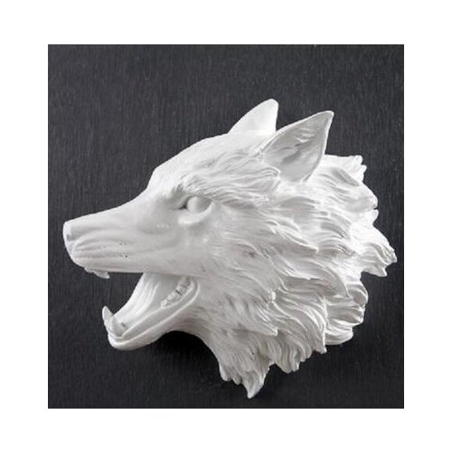 A Creative Wolf Head Wall Decoration Statue Simulation of animals Resin Crafts Living room bedroom wall sticker Retro Home decor