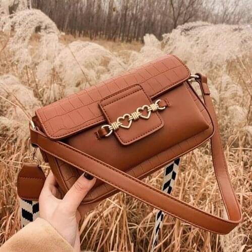 Crocodile pattern Square Armpit bag 2021 New Quality Leather Womens Designer Handbag Wide Shoulder strap Shoulder Messenger Bag