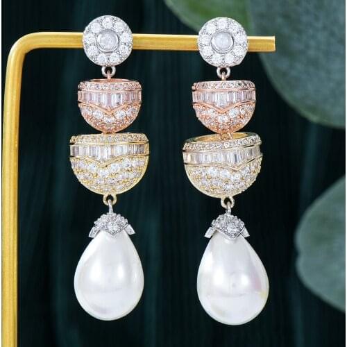 JIMBORA Summer beach Drop Earrings Gorgeous Luxury Shiny Romantic for Women Girl Party Jewelry Luxury eye-catching 2021 New