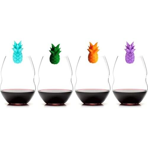6pcs Wine Glass Marker Charms Drinking Buddy Cup Identification Cup Identifier Cup Label Tag Sign Mark Silicone Party WALK KNOW