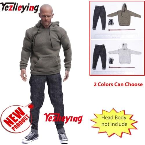 1/6 Scale Action Figure Accessory Pullover hooded Hoodie Sweater Jeans Pants Suit And Sets Casual Men For 12 Inch 1/6 Hottoys