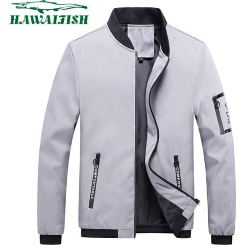 Hawaifish brand Mens jackets 2021 casual stand up collar Mens windbreakers high quality fashion baseball chaqueta hombre
