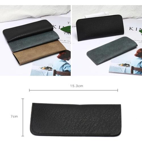 Soft Leather Reading Glasses Bag Case Waterproof Solid Sun Glasses Pouch Simple Eyewear Storage Bags Eyewear Accessories
