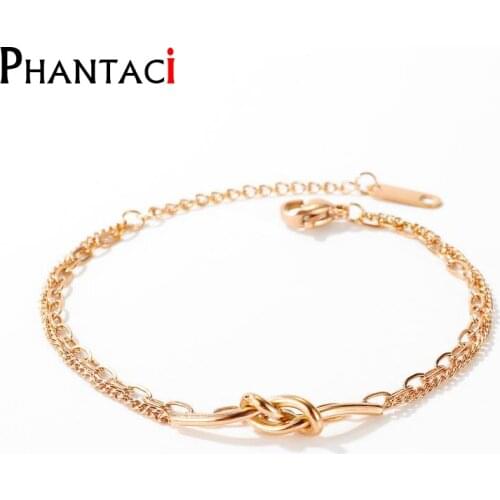 No Fade Stainless Steel Bracelets&Bangles For Women Chain Bracelet High Quality Rose Gold Titanium Mater Fashion Charm Jewelry