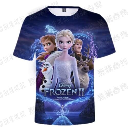 2021 New Summer Cool Anime Frozen 3D Printed T shirt Men Women Children Fashion Streetwear Boy Girl Kids Short Sleeve Tops Tee