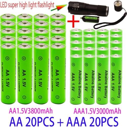 1.5V AA+AAA Rechargeable 1.5V 3800MAh And 3000MAh Alkaline Batteries Electronic Equipment For Flashlight MP3 Backup Battery