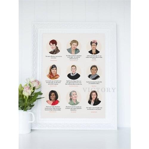 Female Power In History Poster Feminist Art Canvas Painting Cartoon Print Picture Living Room Home Girl Bedroom Wall Decoration