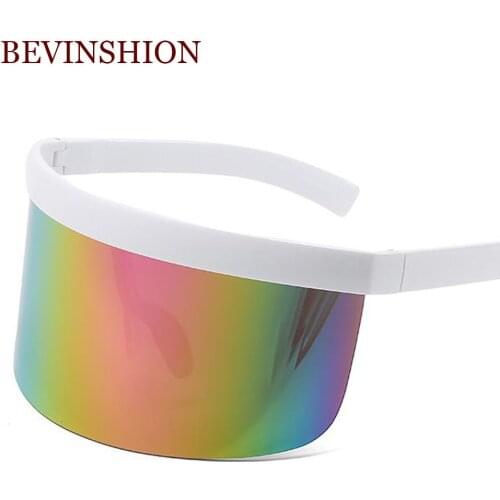 Luxury oversized big frame one piece sunglasses women men windproof insectproof salivaproof mask style sun glasses goggles