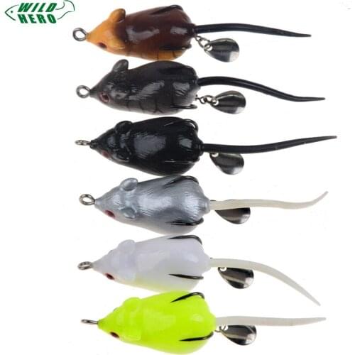 Fishing Lures Thunder Frog Mouse Soft Bait Lifelike Floating Artificial Wobblers Hook Fish Tackle Pesca 5.5cm 10.5g
