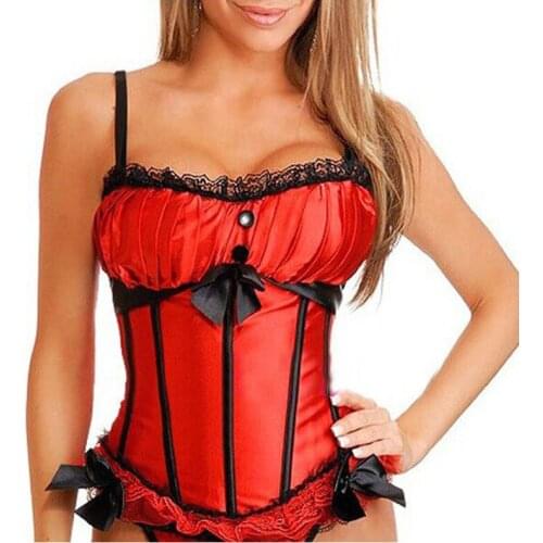 Sexy Adjustable Straps Women Lingerie Satin Corset Bra Bustier Zipper Side Weeding Corset Overbust Top Plus Size Cosplay