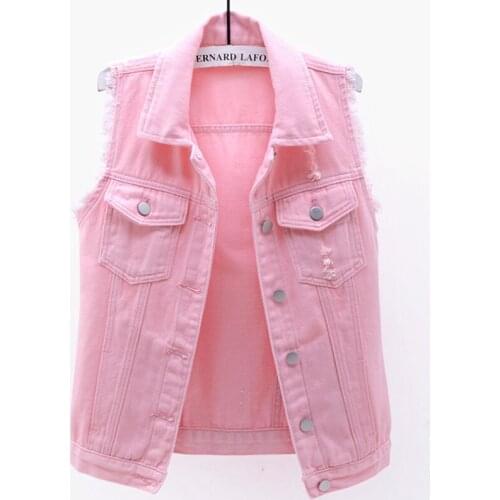 Spring Summer Denim Vest Women Short Frayed Sleeveless Jacket Ripped Cardigan Outerwear Plus Size 5XL Womens Basic Jacket Mujer