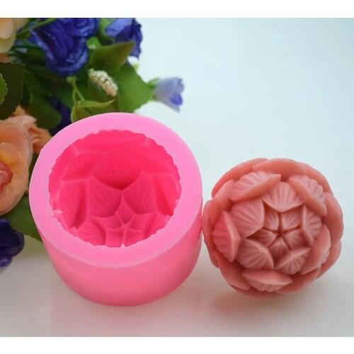 3D Lotus Flower Silicone Mold Mould for DIY Candle Soap Aroma Polymer Clay Resin Plaster Chocolate Fondant Cake Decoration Pink