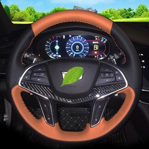 For Cadillac SRX CTS ATS CT6 XT5 special hand-sewn steering wheel cover suede leather grip cover auto supplies auto parts