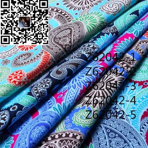 100% cotton woven printed fabric, dress shirt garment diy personalized decoration accessories reactive flower printing textile