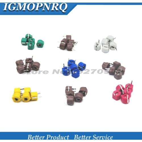 45pcs=9value*5pcs trimmer Adjustable capacitor Assortment Kit JML06 5pf 10pf 20pf 30pf 40pf 50pf 60pf 70pf 120pf