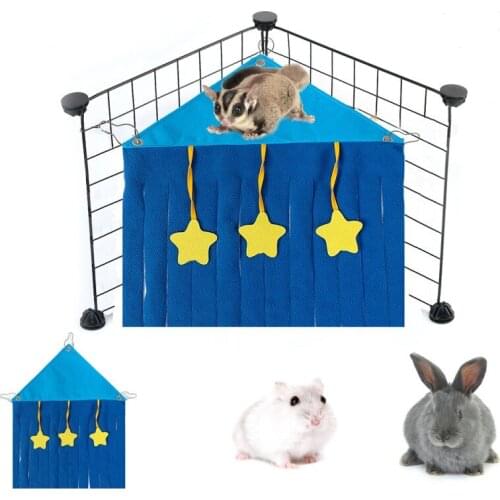Small Pet Curtain Tassel Strip Tent Hideout Hideaway Guinea Pig Hamster Hedgehog Hammock Curtain Pet Hanging Bed Corner Nest Mat