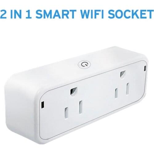 Smart Plug Dual Wifi Plugs 2 in 1 Extenders Socket Works with Alexa Google Home Smart Life App No Hub Required Schedules