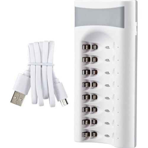 8-slot Smart Charger Usb Powered Ni-mh Rechargeable Aa/aaa Battery Charger