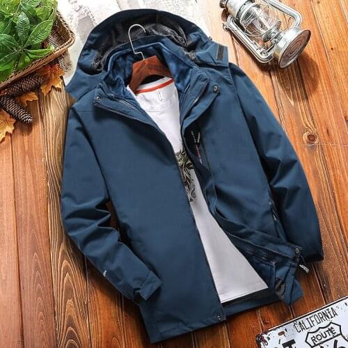 Velvet Winter Men 2 Pcs Hiking Jackets Thick Outdoor Sports Windbreakers Climbing Camping Trekking Skiing Male Coats