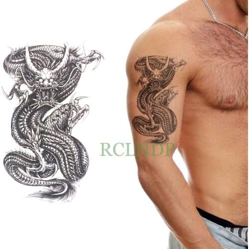Waterproof Temporary Tattoo Sticker Dragon Fake Tatto Flash Tatoo body art Back Leg Arm belly big size for Women girl Men