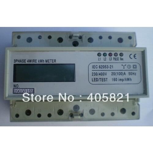 High accuracy LCD three phase electronic watt-hour meter, power meter, Din-rail meter, KWH meter