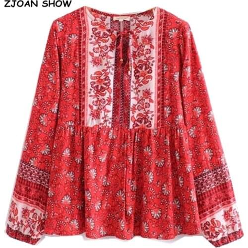 Женские красные рубашки ZJOAN SHOW China At AliExpress