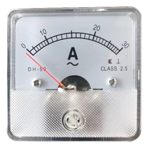 1PC DH-50-A 20A 30A AC Direct Analog Meter Panel Gauge AC AMP Current Meter 50*50MM Amperimetros Pointer